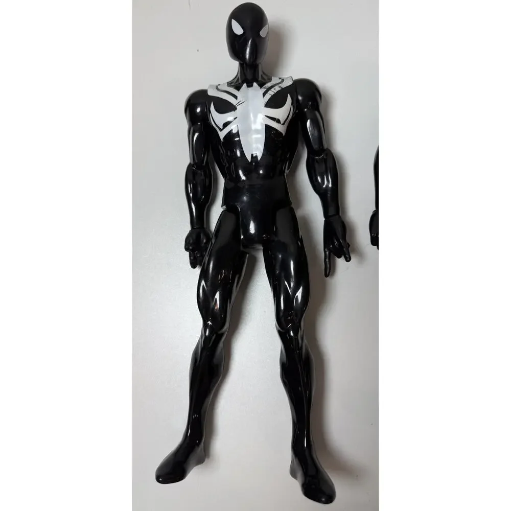 Marvel Spider-Man Titan Hero 12” Lot of 2 Black Suit & Miles Morales Hasbro